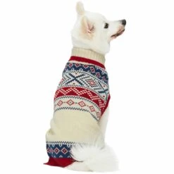 Fair Isle Family Matching Sweater In Cream Dog Chic White