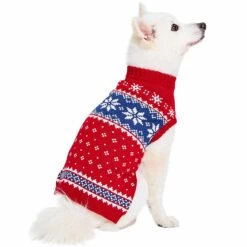 Christmas Snowflake Dog Sweater In Festive Red Snowflake -Dog & Cat Store 1110147049 8 a904a5d2 bf91 4e93 a54d 8a2f26610a31