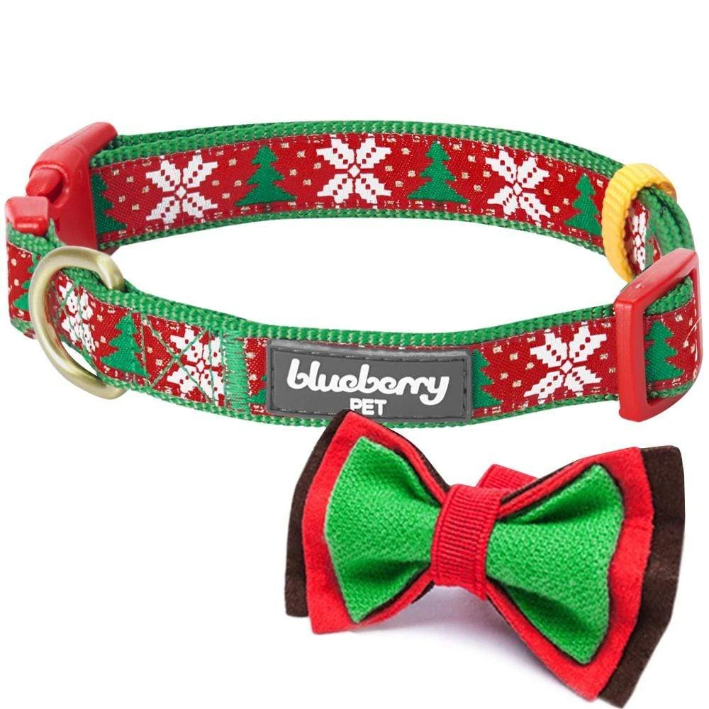 Christmas Dog Collar With Handmade Detachable Bow Tie 15 Christmas Dog Collar With Handmade Detachable Bow Tie - Image 15