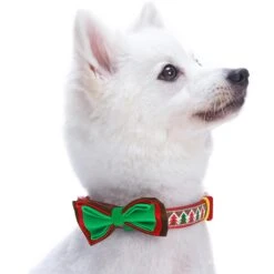 Christmas Dog Collar With Handmade Detachable Bow Tie 37 Christmas Dog Collar With Handmade Detachable Bow Tie -Dog & Cat Store 11140283045 2