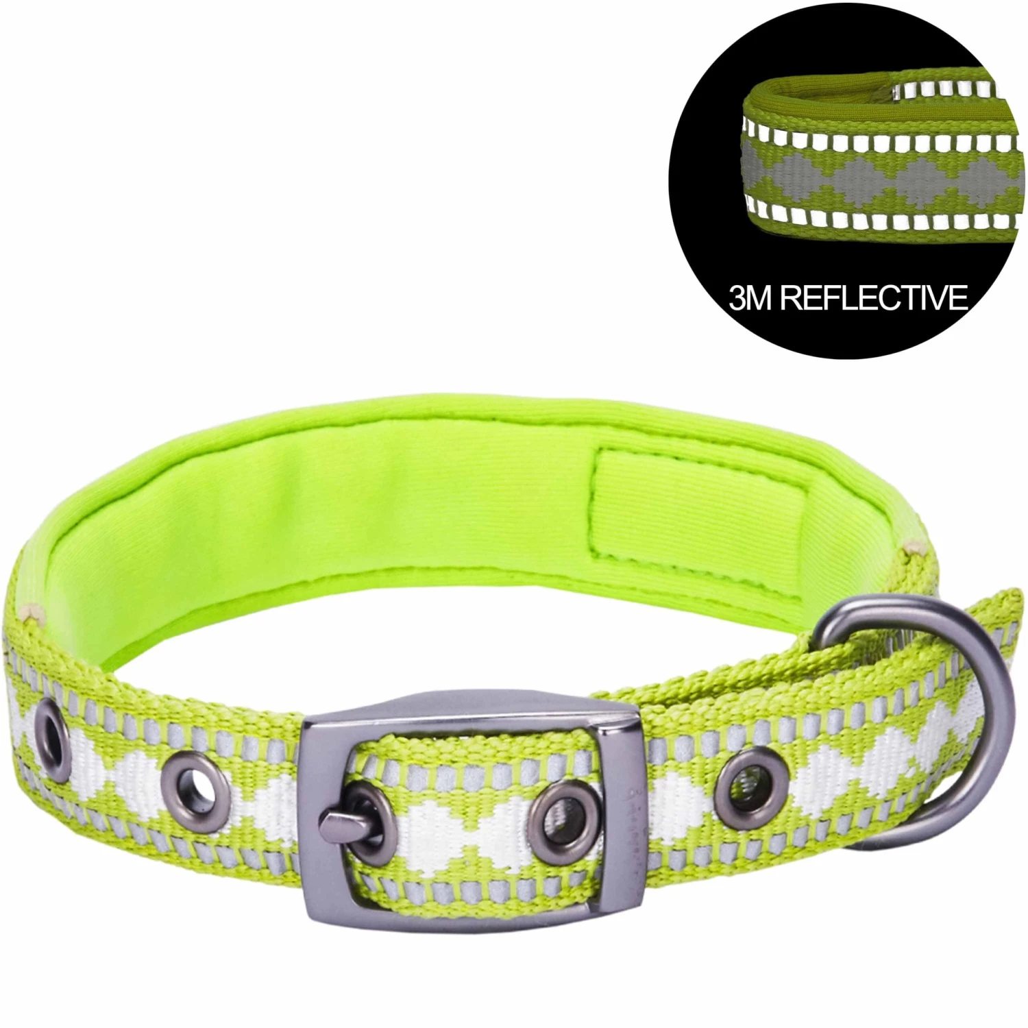 Jacquard Dog Collar With 3M Reflective Neoprene Padding 17 Jacquard Dog Collar With 3M Reflective Neoprene Padding - Image 17