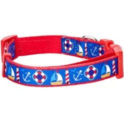 Nautical Dog Collars Anchors Sailboat Summer Beach Collar -Dog & Cat Store 1140213042 2
