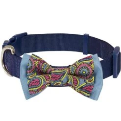Timeless Dog Collar With Paisley Bow Tie For Stylish Pets