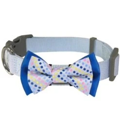 Dog Collar With Polka Dot Bow Tie For Stylish Pets