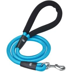 Nylon Dog Rope Leash With Neoprene Handle For Girl Boy, 4ft Blue Pink -Dog & Cat Store 1150216064 1