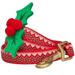 Christmas Zigzag Chevron Dog Leash With Bow Tie Accessory