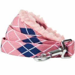 Sherpa Fleece Padded Dog Leash In Scottish Argyle Design -Dog & Cat Store 1150228043 1
