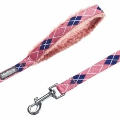 Sherpa Fleece Padded Dog Leash In Scottish Argyle Design -Dog & Cat Store 1150228043 3