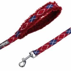 Sherpa Fleece Padded Dog Leash In Scottish Argyle Design -Dog & Cat Store 1150229040 3