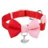 Timeless Color-block Cat Collar With Bowtie And Charm -Dog & Cat Store 12020150525 1