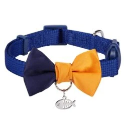 Timeless Color-block Cat Collar With Bowtie And Charm 18 Timeless Color-block Cat Collar With Bowtie And Charm -Dog & Cat Store 12020150532 1