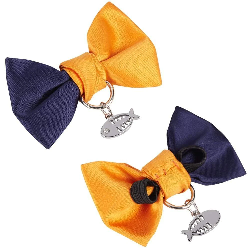 Timeless Color-block Cat Collar With Bowtie And Charm 9 Timeless Color-block Cat Collar With Bowtie And Charm - Image 9
