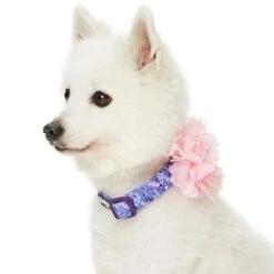 Floral Power Dog Collar With Handmade Detachable Pink Peony -Dog & Cat Store 1240294040 2 2