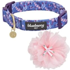 Floral Power Dog Collar With Handmade Detachable Pink Peony -Dog & Cat Store 1240294040 3 2