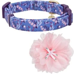 Floral Power Dog Collar With Handmade Detachable Pink Peony -Dog & Cat Store 1240294040 4 2