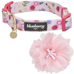 Floral Power Dog Collar With Handmade Detachable Pink Peony -Dog & Cat Store 1240296044 4 2