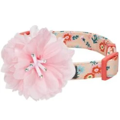 Floral Power Dog Collar With Handmade Detachable Pink Peony -Dog & Cat Store 1240297041 1 2 2