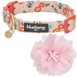 Floral Power Dog Collar With Handmade Detachable Pink Peony -Dog & Cat Store 1240297041 4 2