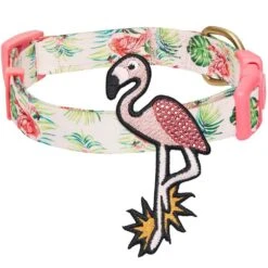 Flamingo Unicorn Dog Collar Tropical Hawaiian Palm Leaves -Dog & Cat Store 1240298048 4
