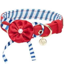 Nautical Dog Collars Summer Beach Stripe Dog Collar S M L -Dog & Cat Store 1340210049 1