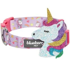 Flamingo Unicorn Dog Collar Tropical Hawaiian Palm Leaves -Dog & Cat Store 1340241043 4