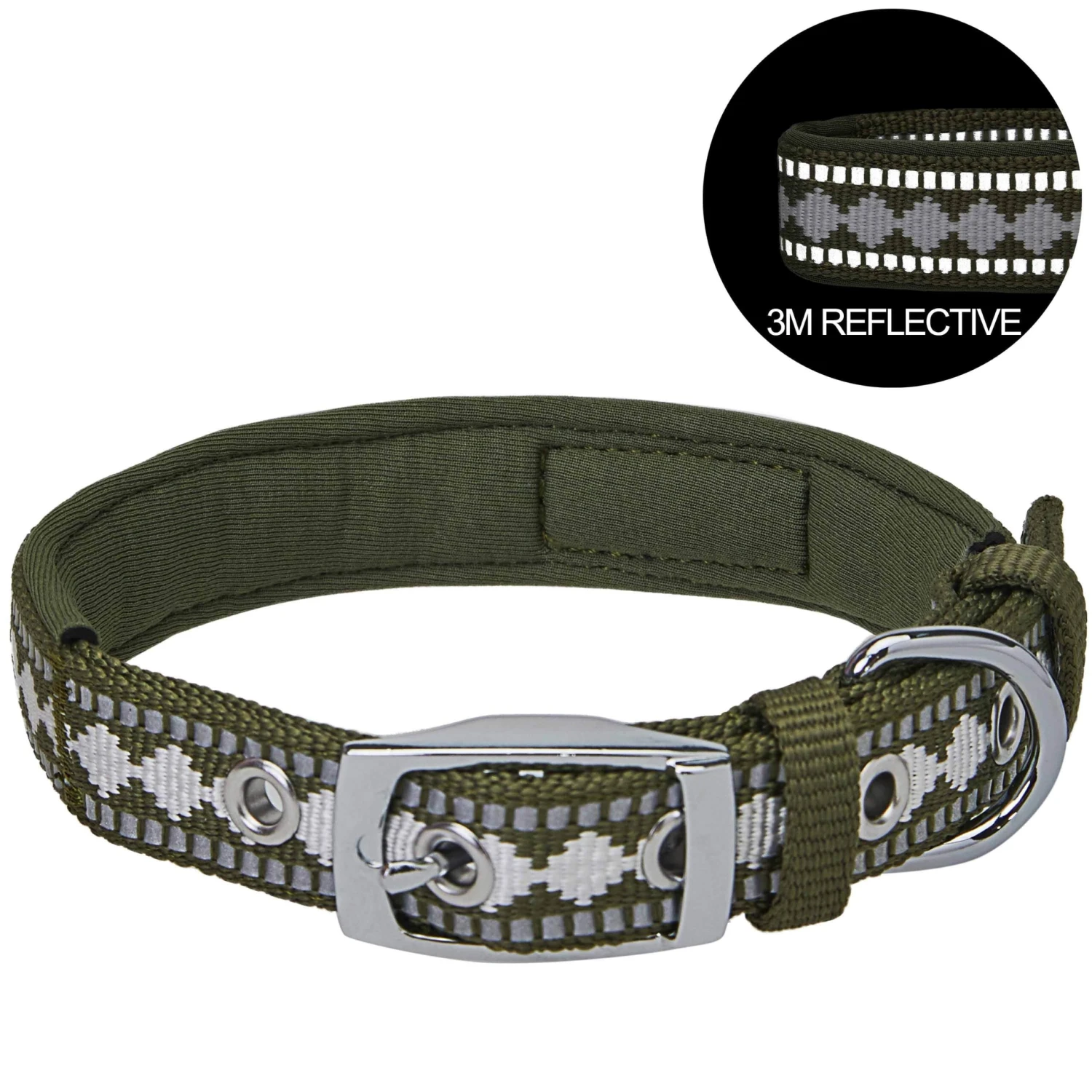Jacquard Dog Collar With 3M Reflective Neoprene Padding 7 Jacquard Dog Collar With 3M Reflective Neoprene Padding - Image 7
