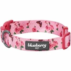 Petal Paws Floral Dog Collar In Polka Dot Design