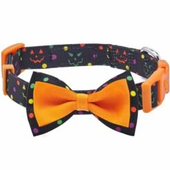 Halloween Polka Dot Dog Collar With Detachable Bowtie -Dog & Cat Store 1440251041 1