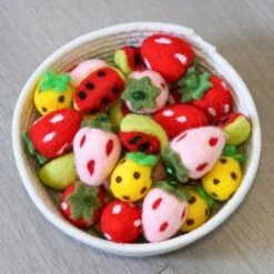 Handmade Wool Felt Cat Toy Set – 36 Piece Fruit Collection -Dog & Cat Store 19