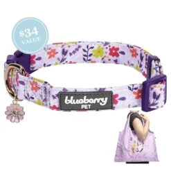 Floral Dog Collar & Shopping Bag Set For Stylish Outings -Dog & Cat Store 2