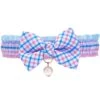 Plaid Bowtie Cat Collar With Pearl For Stylish Felines 18 Plaid Bowtie Cat Collar With Pearl For Stylish Felines -Dog & Cat Store 2020150594 1