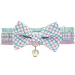 Plaid Bowtie Cat Collar With Pearl For Stylish Felines -Dog & Cat Store 2020150662 1
