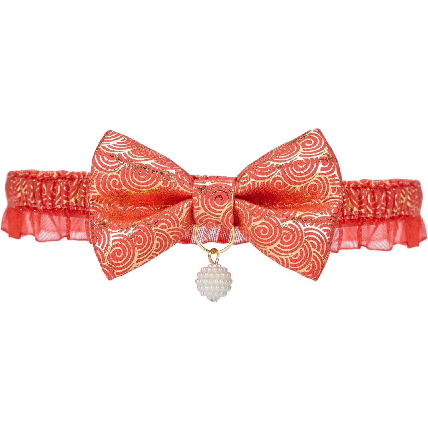Lucky Clouds Bowtie Cat Collar With Pearl For Stylish Cats 4 Lucky Clouds Bowtie Cat Collar With Pearl For Stylish Cats - Image 4