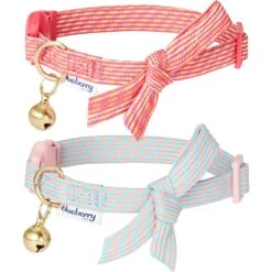 Diagonal Striped Cat Collar With Bowtie For Stylish Cats