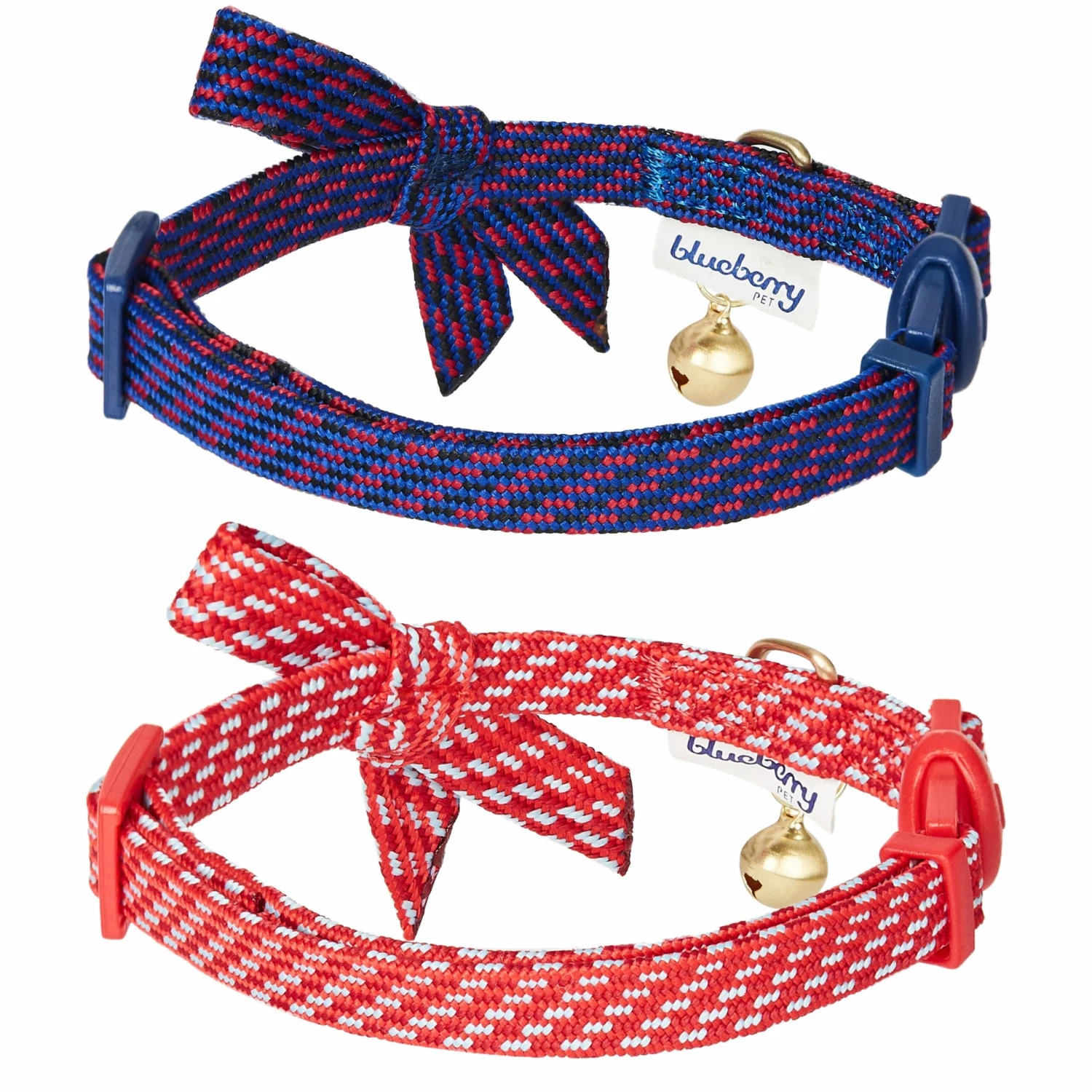 Diagonal Striped Cat Collar With Bowtie For Stylish Cats 5 Diagonal Striped Cat Collar With Bowtie For Stylish Cats - Image 5