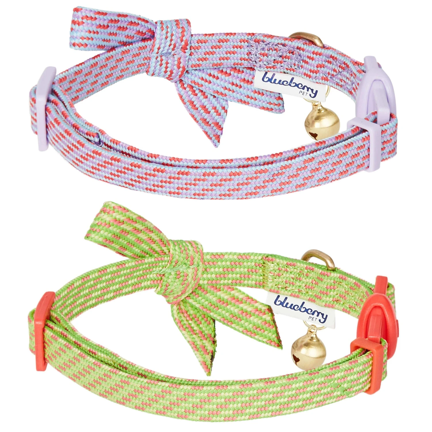 Diagonal Striped Cat Collar With Bowtie For Stylish Cats 8 Diagonal Striped Cat Collar With Bowtie For Stylish Cats - Image 8