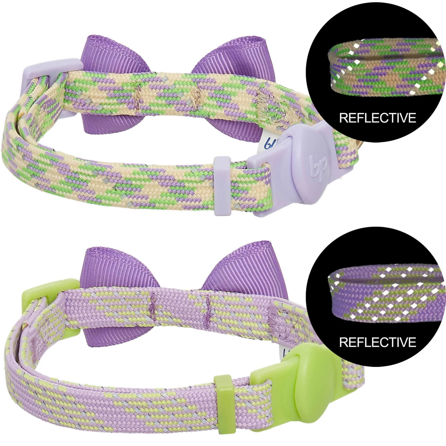 Reflective Striped Cat Collar, 2 Pack For Safety Style 2 Reflective Striped Cat Collar, 2 Pack For Safety Style - Image 2