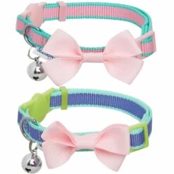 Classic Solid Cat Collar, 2 Pack For Stylish Feline Adventures -Dog & Cat Store 2020550011 1