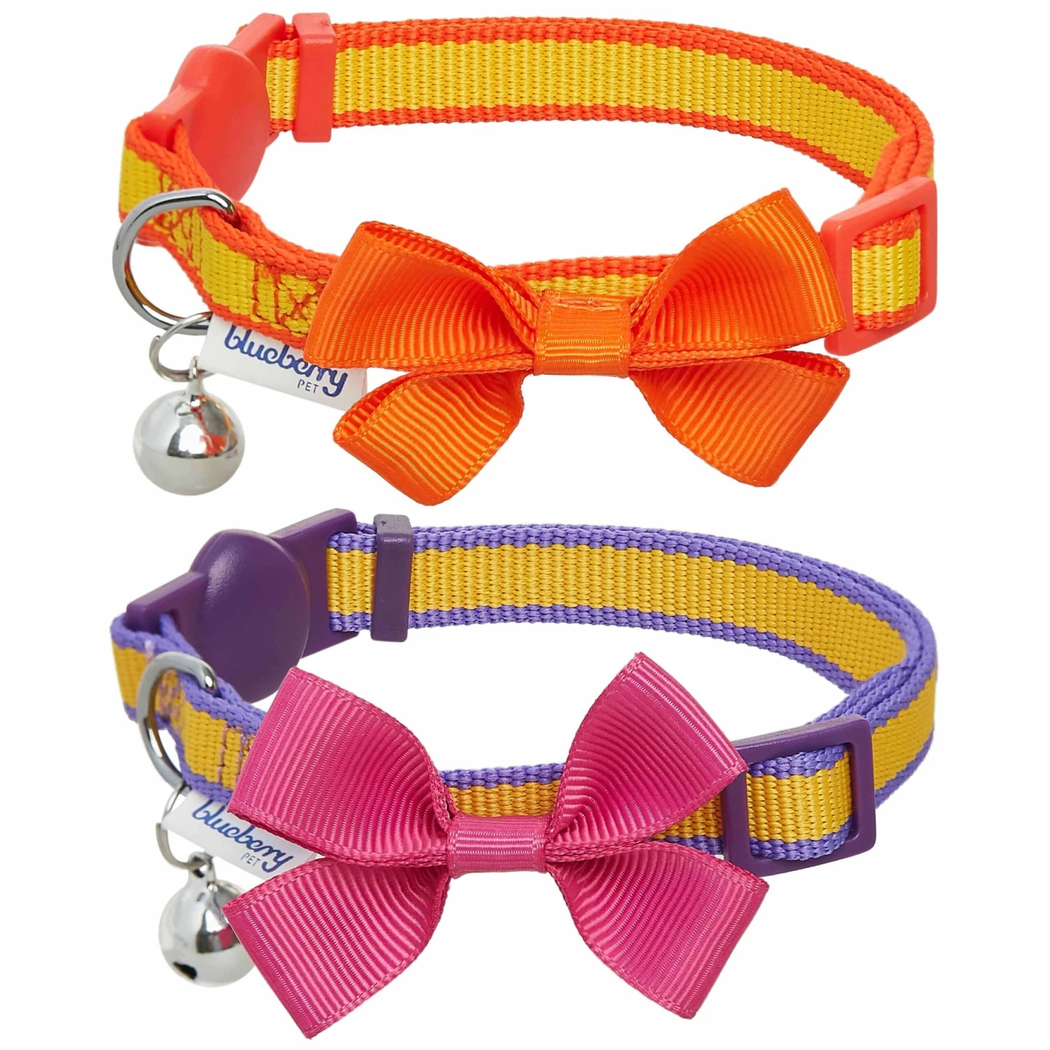 Classic Solid Cat Collar, 2 Pack For Stylish Cats 1 Classic Solid Cat Collar, 2 Pack For Stylish Cats