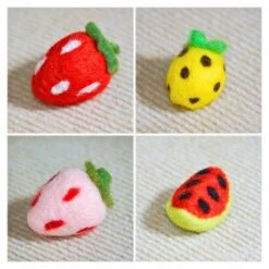 Handmade Wool Felt Cat Toy Set – 36 Piece Fruit Collection -Dog & Cat Store 21 1