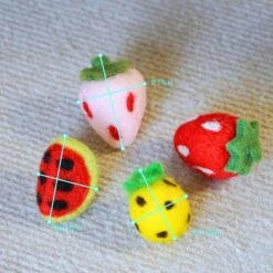 Handmade Wool Felt Cat Toy Set – 36 Piece Fruit Collection -Dog & Cat Store 23