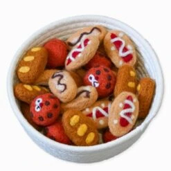 Handmade Wool Felt Cat Toy Set – 36 Piece Bakery Fun -Dog & Cat Store 29 1