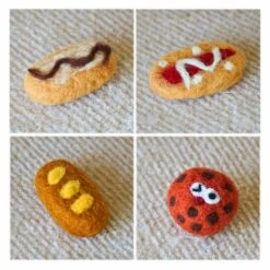 Handmade Wool Felt Cat Toy Set – 36 Piece Bakery Fun -Dog & Cat Store 32