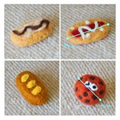 Handmade Wool Felt Cat Toy Set – 36 Piece Bakery Fun -Dog & Cat Store 33