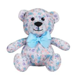 6 Inch Lavender Floral Bear Dog Toy For Playtime Fun