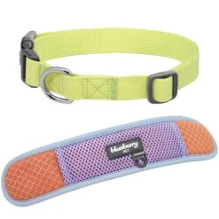 Vibrant Mesh Padded Ultra Cool Lightweight Dog Collar Set -Dog & Cat Store BBPDCLRP00447YE 3