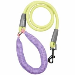 Vibrant Mesh Puffer Handle Ultra Cool Dog Rope Leash 4ft -Dog & Cat Store BBPDLSHP00447YE 1