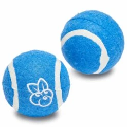 2pc Pack 2.5" Tennis Balls Dog Toy In Blue For Pets