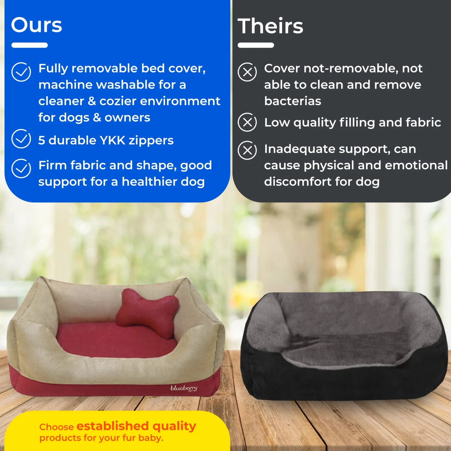 Cover-Removable And Washable Color-Block Premium Microsuede Dog Bed 2 Cover-Removable And Washable Color-Block Premium Microsuede Dog Bed - Image 2