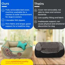 Cover-Removable And Washable Paisley Inspired Embroidery Dog Bed -Dog & Cat Store QQ 20230403154646